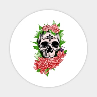 Skull and flower Magnet